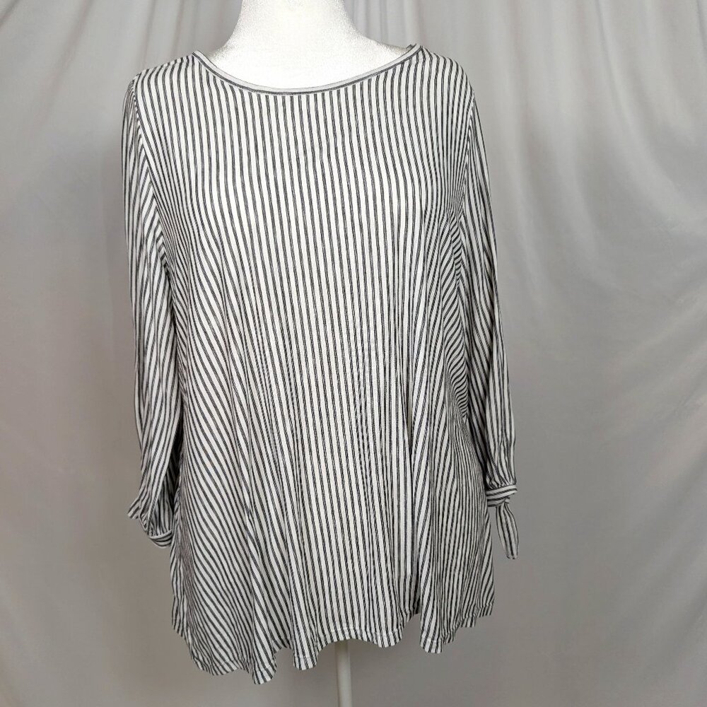 Black and White Striped Tunic Top MAX STUDIO 3XL